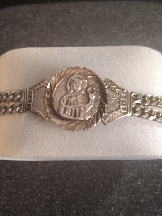 Other - Vintage Heavy Solid 14k Gold Saint Barbara Cuban Link Bracelet - 25g (8.5")